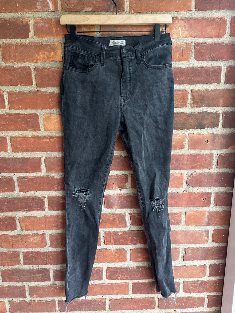 Madewell 9” Mid Rise Skinny Black Jeans 28 EUC